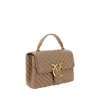 PINKO Brown Calf Leather Bos Taurus Handbag