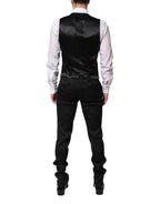 Dolce & Gabbana Black 3 Piece Brocade Jacquard Suit MARTINI