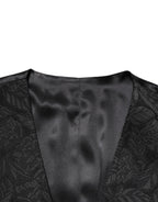 Dolce & Gabbana Black 3 Piece Brocade Jacquard Suit MARTINI