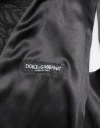 Dolce & Gabbana Black 3 Piece Brocade Jacquard Suit MARTINI