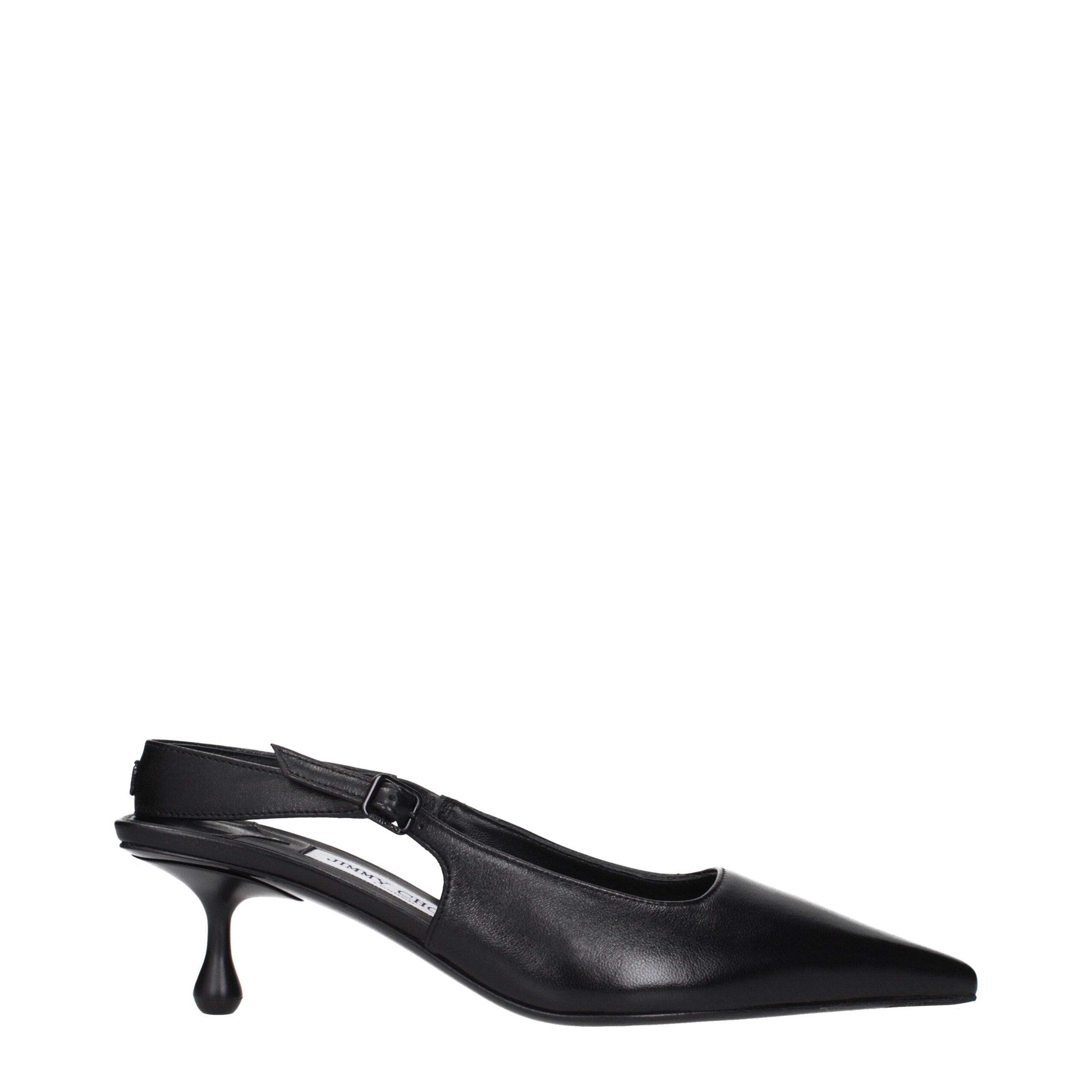 Jimmy Choo Black Leather Flat Sandals