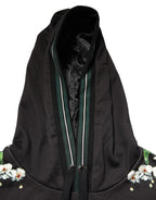 Dolce & Gabbana KING Black Orchid Floral Crown Logo Hoodie Sweater