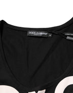 Dolce & Gabbana Black Cotton Sleeveless Tank Top DG Logo Men T-shirt