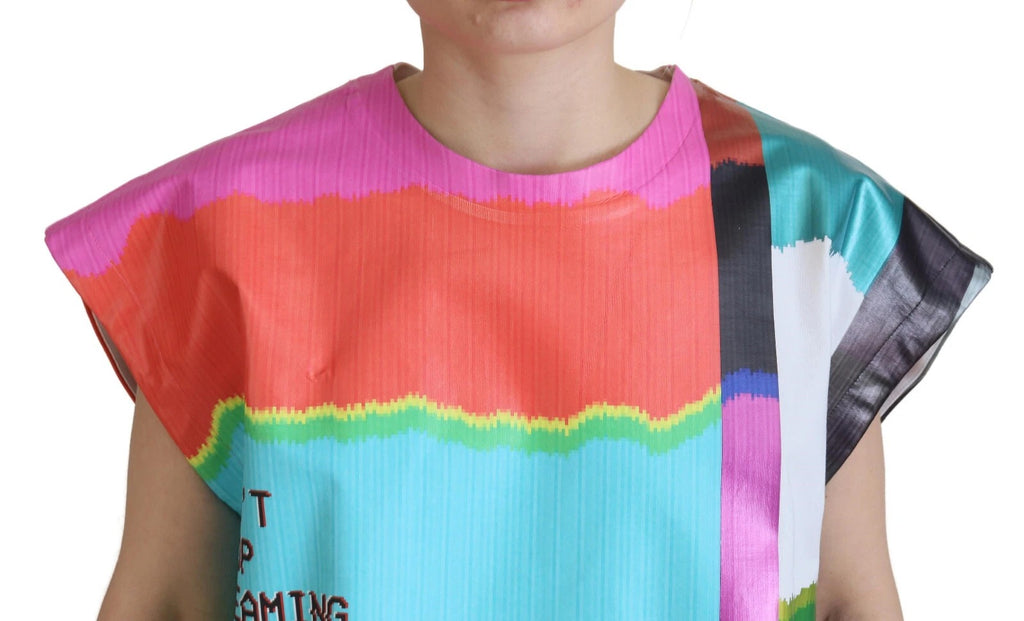 Dolce & Gabbana Multicolor Print Blouse Cotton Tank TV Print T-shirt