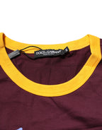 Dolce & Gabbana Burgundy Cotton DG Super King Logo T-Shirt