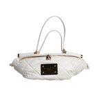 Dolce & Gabbana White Quilted Logo 90's Sicily Belt Waist Fanny Pack Bag