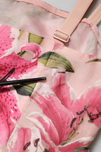 Dolce & Gabbana Pink Floral Lily Print Midi Sleeveless Dress