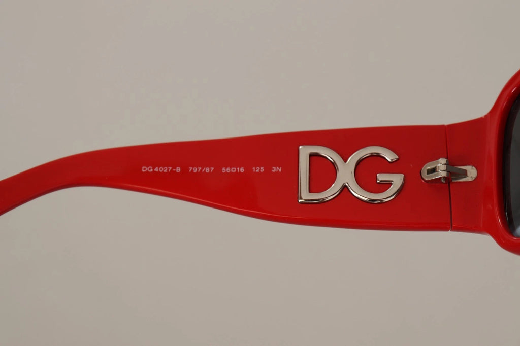 Dolce & Gabbana DG4027 Red Crystal Black Lens Shades Sunglasses