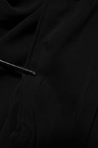 Emporio Armani Black Viscose Blend Shirt Style Belted  Dress