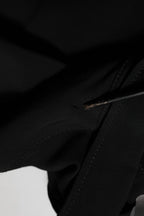 Emporio Armani Black Viscose Blend Shirt Style Belted  Dress