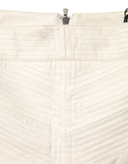 Guess Beige Faux Leather Quilted Mini High Waist Women  Skirt