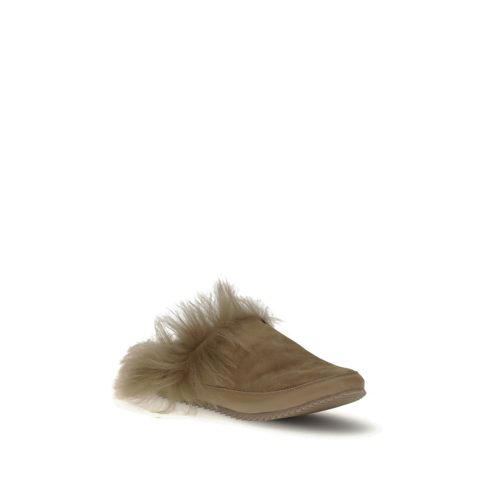 Pedro García Beige Leather Mules