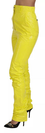 Dolce & Gabbana Yellow High Waist Skinny Women Trouser Pants
