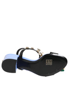 Dolce & Gabbana Multicolor Floral Appliqué Crystal Sandal Shoes