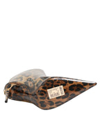 Dolce & Gabbana Leopard Print PVC Pointed Toe Boots Shoes
