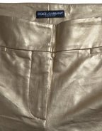 Dolce & Gabbana Gold High Waist Skinny Women Metallic Pants