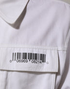 Dolce & Gabbana White Barcode Patch Utility Zip Jumpsuit Pants