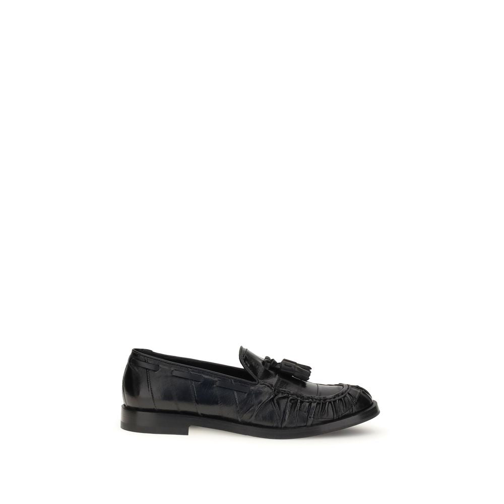 Fratelli Rossetti Black Leather Slip-On Loafers