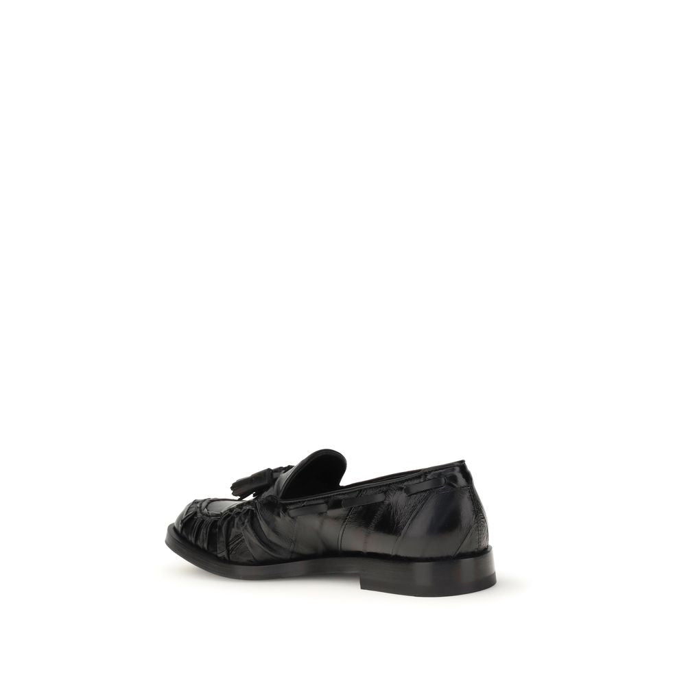 Fratelli Rossetti Black Leather Slip-On Loafers