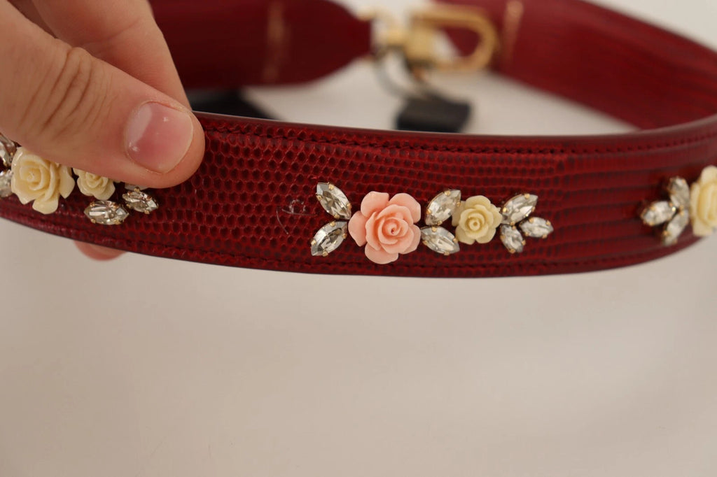 Dolce & Gabbana Floral Crystals Exotic Shoulder Strap Bag Accessory