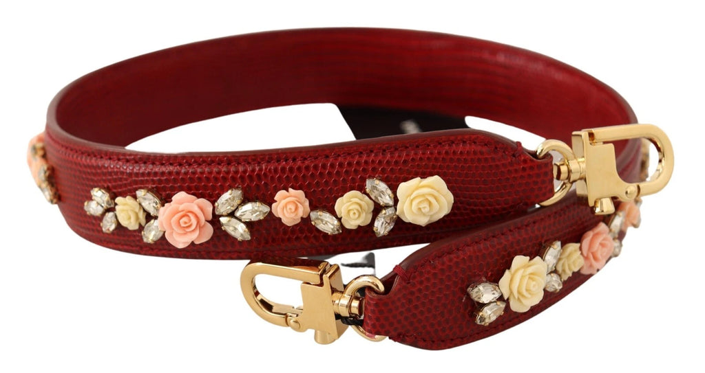 Dolce & Gabbana Floral Crystals Exotic Shoulder Strap Bag Accessory