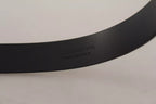 Dolce & Gabbana Calf Leather Silver Tone Black Metal Buckle Belt