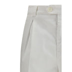 Brunello Cucinelli White Cotton Casual Pants