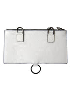 Dolce & Gabbana White Calfskin Leather Large Crossbody Card Holder Wallet