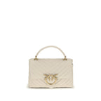 PINKO White Calf Leather Bos Taurus Handbag