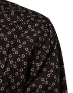 Dolce & Gabbana BrownFloral Collared GOLD Formal Dress Shirt