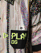 Dolce & Gabbana Multicolor Graphic Collared Casual Shirt