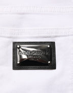 Dolce & Gabbana White Ripped Cotton Skinny Men Denim Jeans