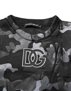 Dolce & Gabbana Black Camouflage Round Neck Sweatshirt Sweater
