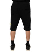 Dolce & Gabbana Black Cotton Mid Waist Casual Bermuda Short
