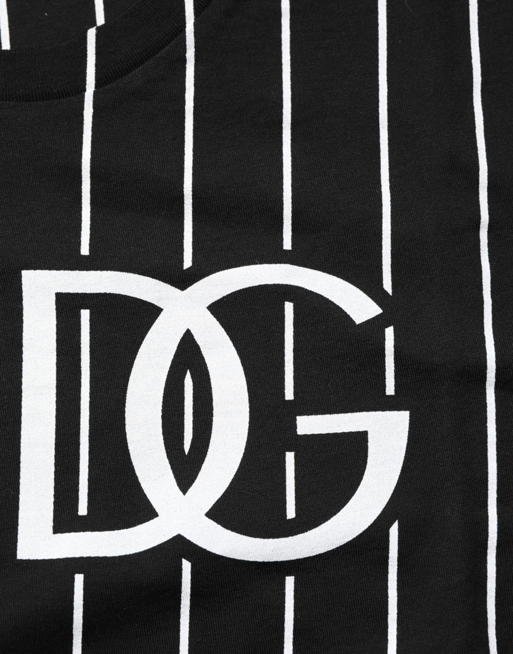 Dolce & Gabbana Black Cotton Polka Dots Round Neck T-shirt
