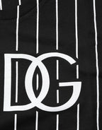Dolce & Gabbana Black Cotton Polka Dots Round Neck T-shirt