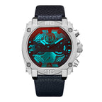 Police Blue Leather Dress Watch
