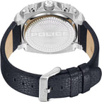 Police Blue Leather Dress Watch