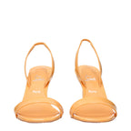 Christian Louboutin Orange Leather Stiletto Heel Sandals