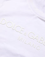 Dolce & Gabbana White Cotton Crew Neck Short Sleeves T-shirt