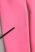 Dolce & Gabbana Pink Polyester Long Sleeves Sheath Midi Dress