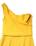 Dolce & Gabbana Yellow One Shoulder Side Slit Sheath Dress