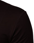 Dolce & Gabbana Brown Logo Plaque Cotton Crew Neck T-shirt