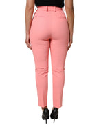 Dolce & Gabbana Pink High Waist Dress Tapered Trouser Pants