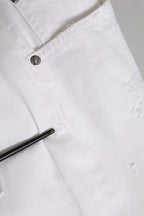 Dolce & Gabbana White Cotton Tattered BOYFRIEND Denim Jeans
