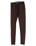 Dolce & Gabbana Brown Nylon Logo Lace Leggings Pants Underwear