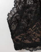 Dolce & Gabbana Black Floral Lace Mesh High Brief Panty  Underwear