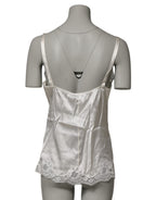 Dolce & Gabbana Off White Floral Lace Tank Lingerie Top Underwear