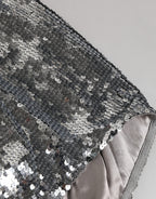 Dolce & Gabbana Silver Nylon Sequined Slip Girdle Panty Underwear