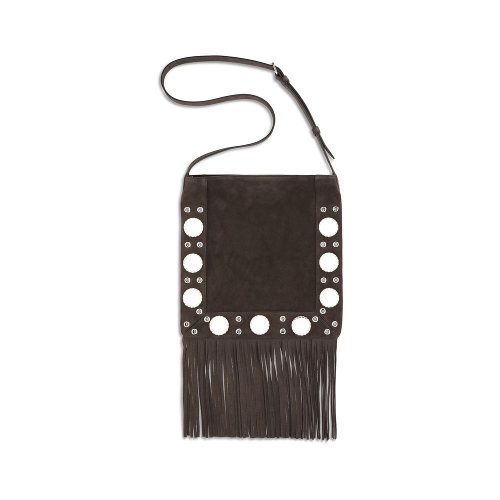 Valentino Garavani Brown Suede Leather Shoulder Bag